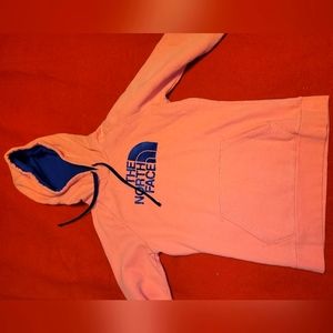 Pink north face womens hoodie size medium